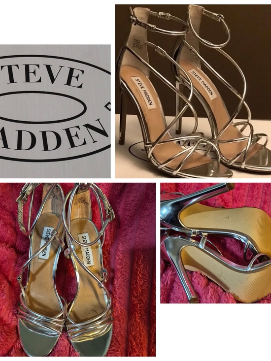 Steve Madden Shoes - Steve Madden Silver Strappy Stiletto Sandals